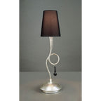 M0535 Paola Table Lamp 1 Light E14 Silver Painted Black Shade & Black Glass Droplets