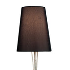 M0535 Paola Table Lamp 1 Light E14 Silver Painted Black Shade & Black Glass Droplets