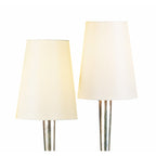 M0536/CS Paola Table Lamp 2 Light E14 Silver Painted Cream Shades
