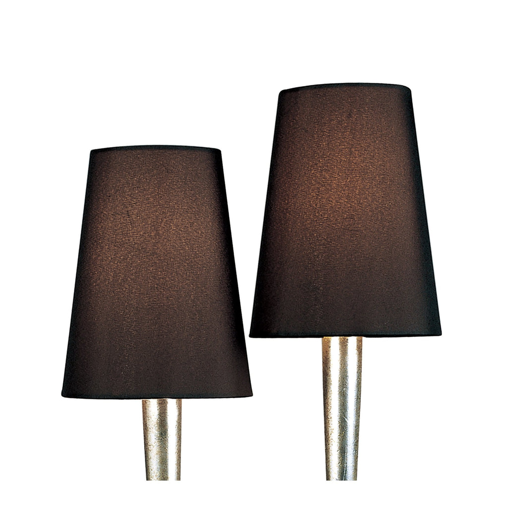 M0536 Paola Table Lamp 2 Light E14 Silver Painted Black Shades