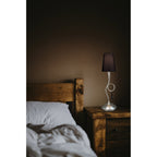 M0537 Paola Wall Lamp 2 Light E14 Silver Painted Black Shades & Black Glass Droplets
