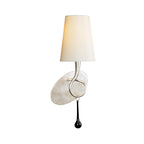 M0538/S/CS Paola Wall Lamp Switched 1 Light E14 Silver Painted Cream Shade & Black Glass Droplets