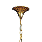 M0541/BS Paola Linear Pendant 2 Arm 6 Light E14 Gold Painted Black Shades & Amber Glass Droplets