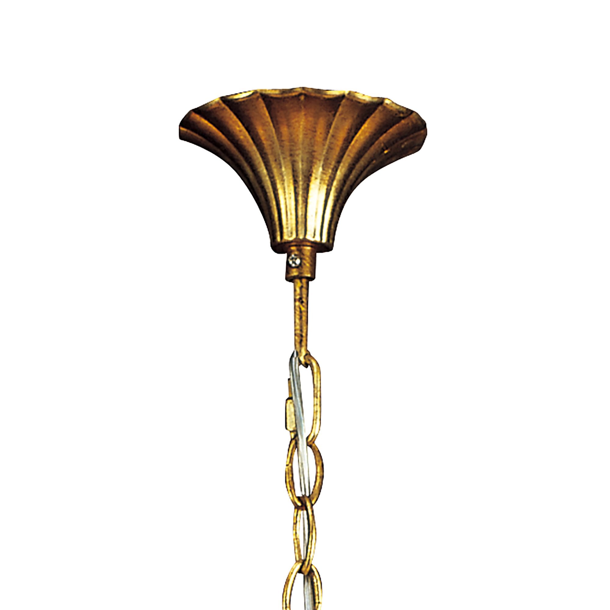 M0541/BS Paola Linear Pendant 2 Arm 6 Light E14 Gold Painted Black Shades & Amber Glass Droplets