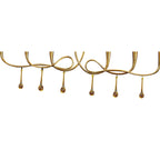 M0541/BS Paola Linear Pendant 2 Arm 6 Light E14 Gold Painted Black Shades & Amber Glass Droplets