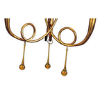 M0542/BS Paola Pendant 3 Light E14 Gold Painted Black Shades & Amber Glass Droplets