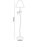 M0543/BS Paola Floor Lamp 1 Light E27 Gold Painted Black Shade & Amber Glass Droplets