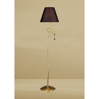 M0543/BS Paola Floor Lamp 1 Light E27 Gold Painted Black Shade & Amber Glass Droplets