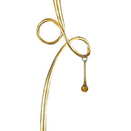 M0543/BS Paola Floor Lamp 1 Light E27 Gold Painted Black Shade & Amber Glass Droplets