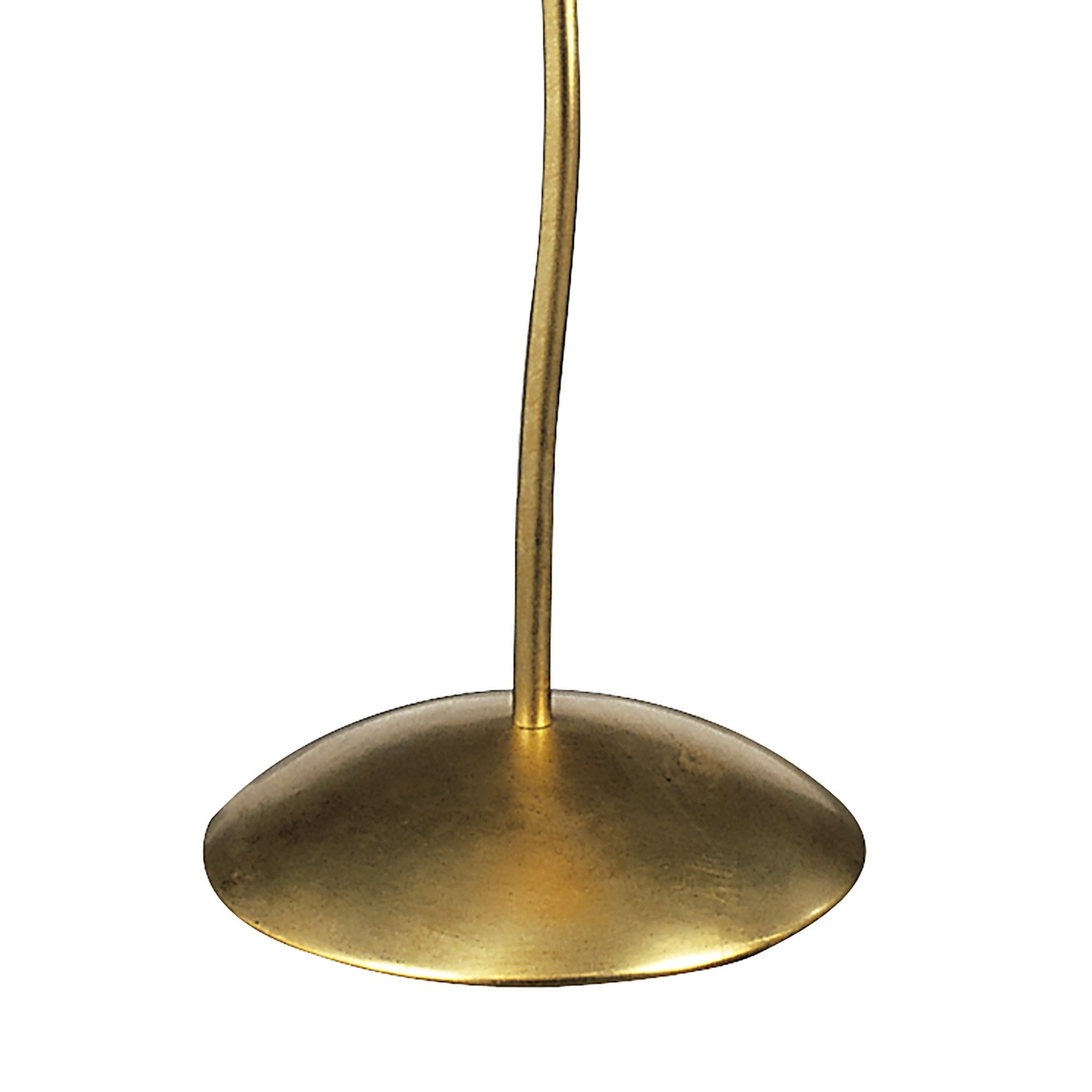 Paola Floor  Lamp 1 Light E27 Gold Painted Cream Shade & Amber Glass Droplets