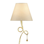 M0543 Paola Floor Lamp 1 Light E27 Gold Painted Cream Shade & Amber Glass Droplets