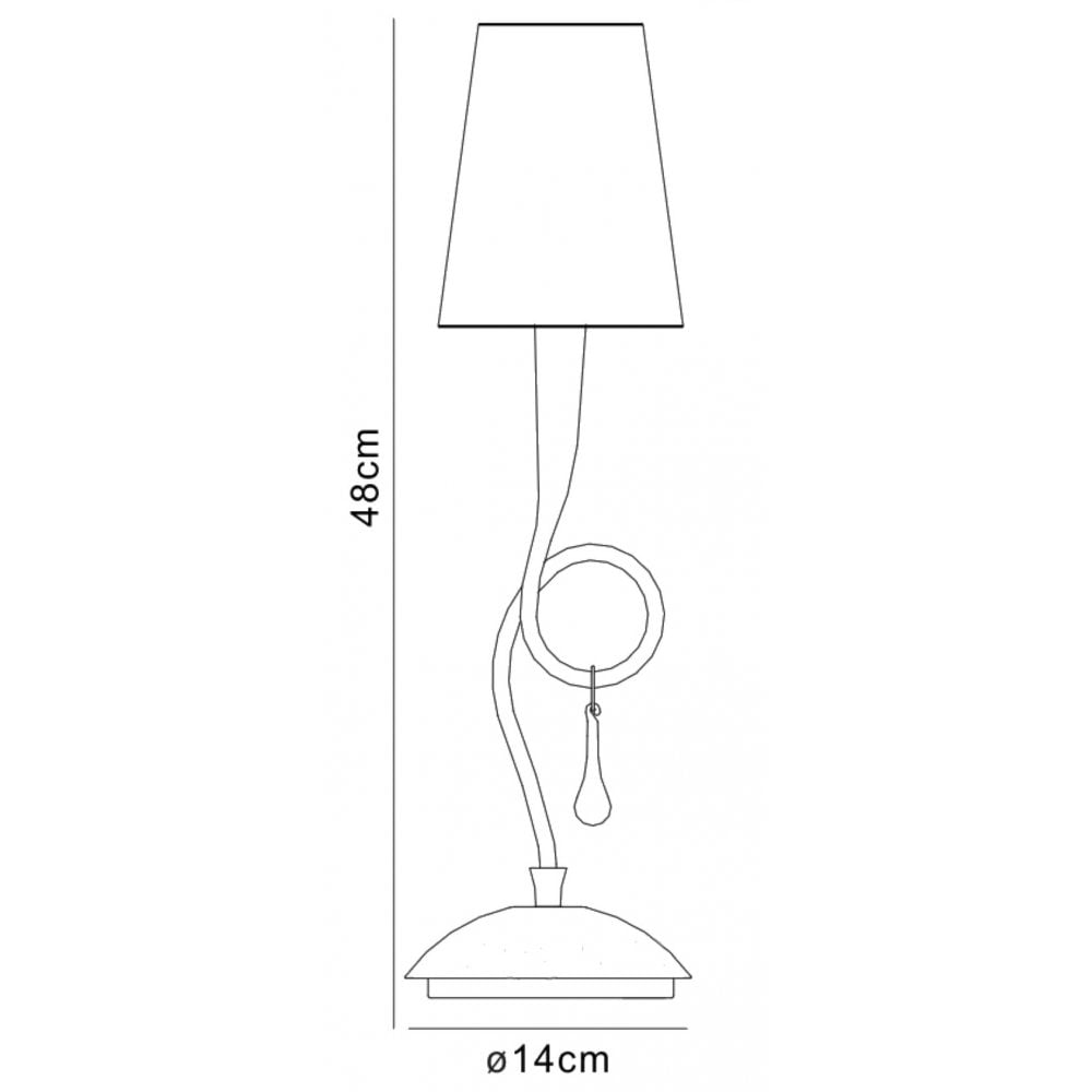 M0545 Paola Table Lamp 1 Light E14 Gold Painted Cream Shade & Amber Glass Droplets