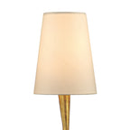 M0545 Paola Table Lamp 1 Light E14 Gold Painted Cream Shade & Amber Glass Droplets