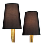 M0546/BS Paola Table Lamp 2 Light E14 Gold Painted Black Shades