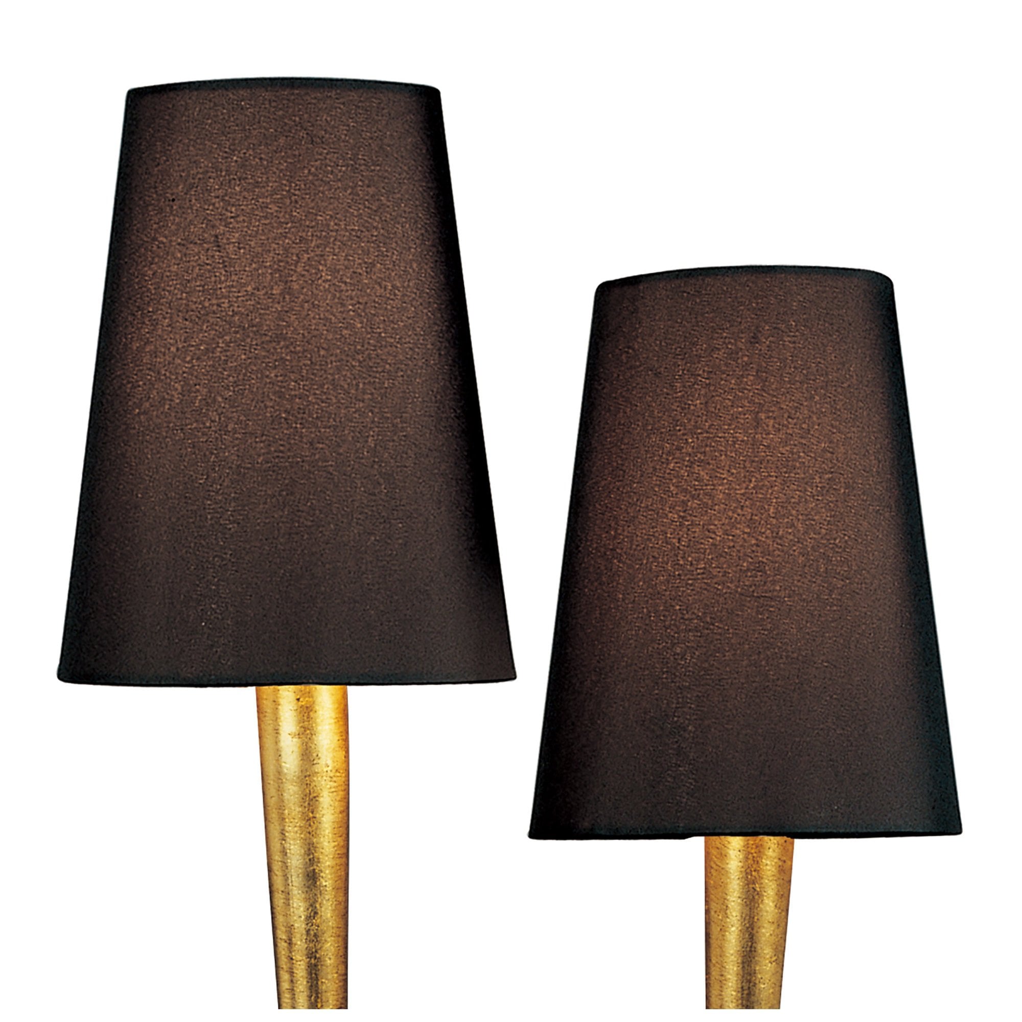 M0546/BS Paola Table Lamp 2 Light E14 Gold Painted Black Shades