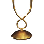 M0546 Paola Table Lamp 2 Light E14 Gold Painted Cream Shades