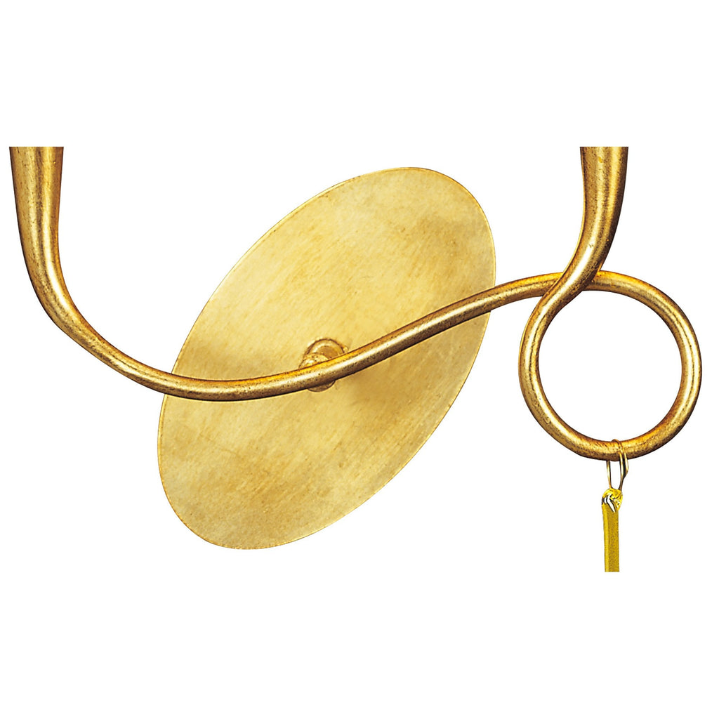 M0547/S Paola Wall Lamp Switched 2 Light E14 Gold Painted Cream Shades & Amber Glass Droplets