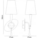 M0548/S/BS Paola Wall Lamp Switched 1 Light E14 Gold Painted Black Shade & Amber Glass Droplets