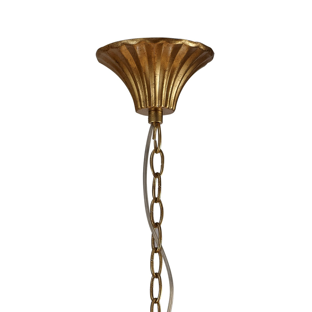 M6205 Paola Pendant 95cm Round 8 Light Gold Painting Cream Shades