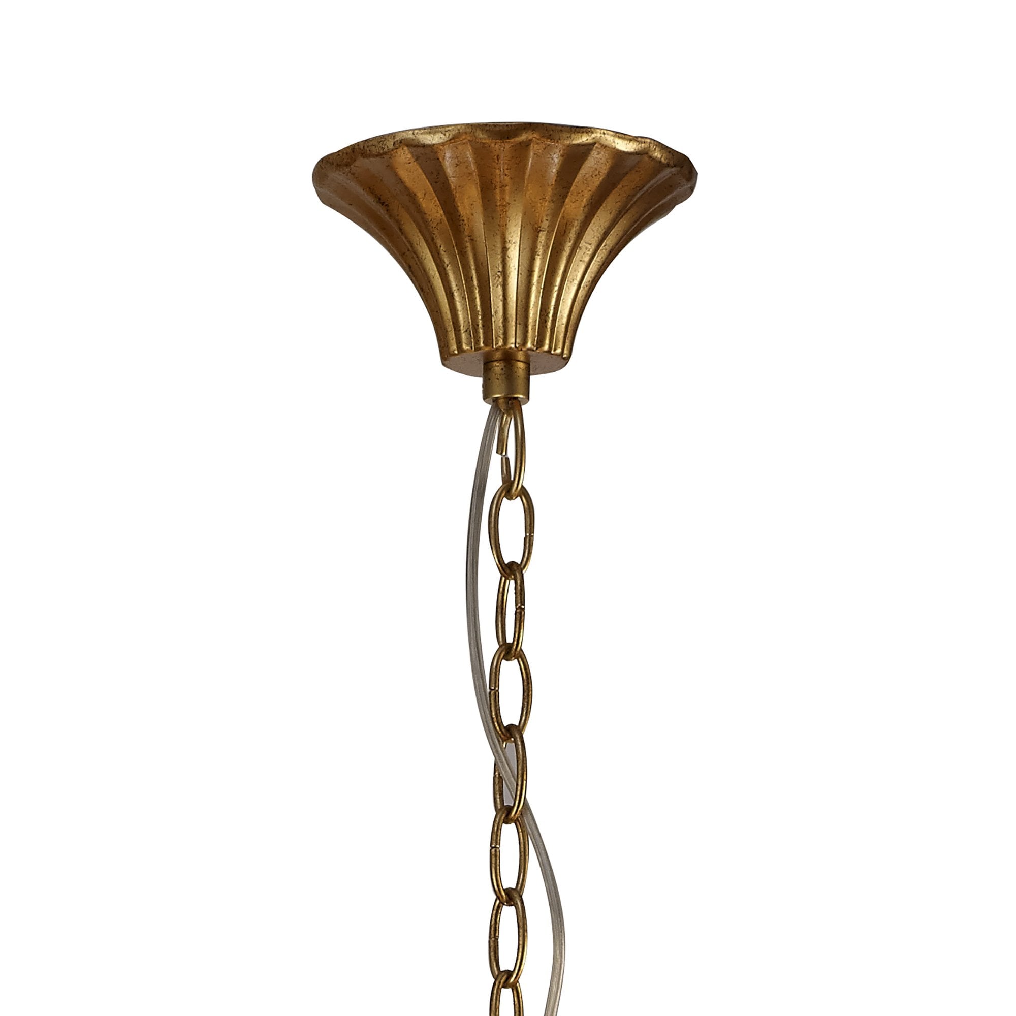 M6205 Paola Pendant 95cm Round 8 Light Gold Painting Cream Shades