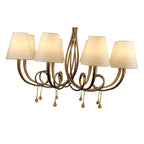 M6205 Paola Pendant 95cm Round 8 Light Gold Painting Cream Shades