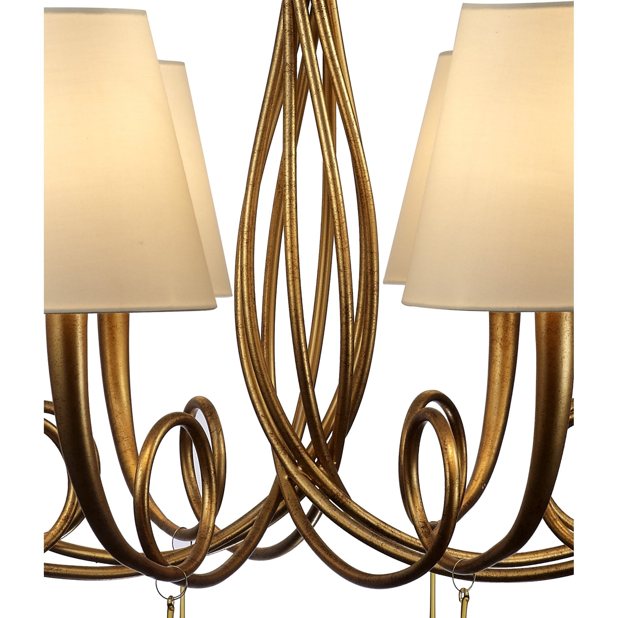 M6205 Paola Pendant 95cm Round 8 Light Gold Painting Cream Shades