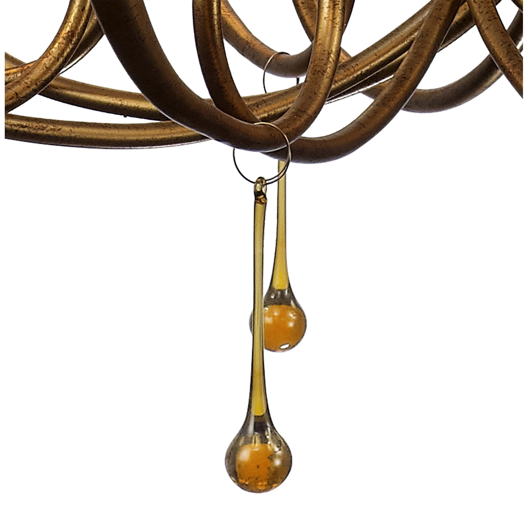 M6205 Paola Pendant 95cm Round 8 Light Gold Painting Cream Shades