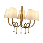 M6206 Paola Pendant 70cm Round 5 Light Gold Painting Cream Shades