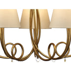 M6206 Paola Pendant 70cm Round 5 Light Gold Painting Cream Shades