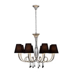 M6207 Paola Pendant 95cm Round 8 Light Silver Painting Black Shades