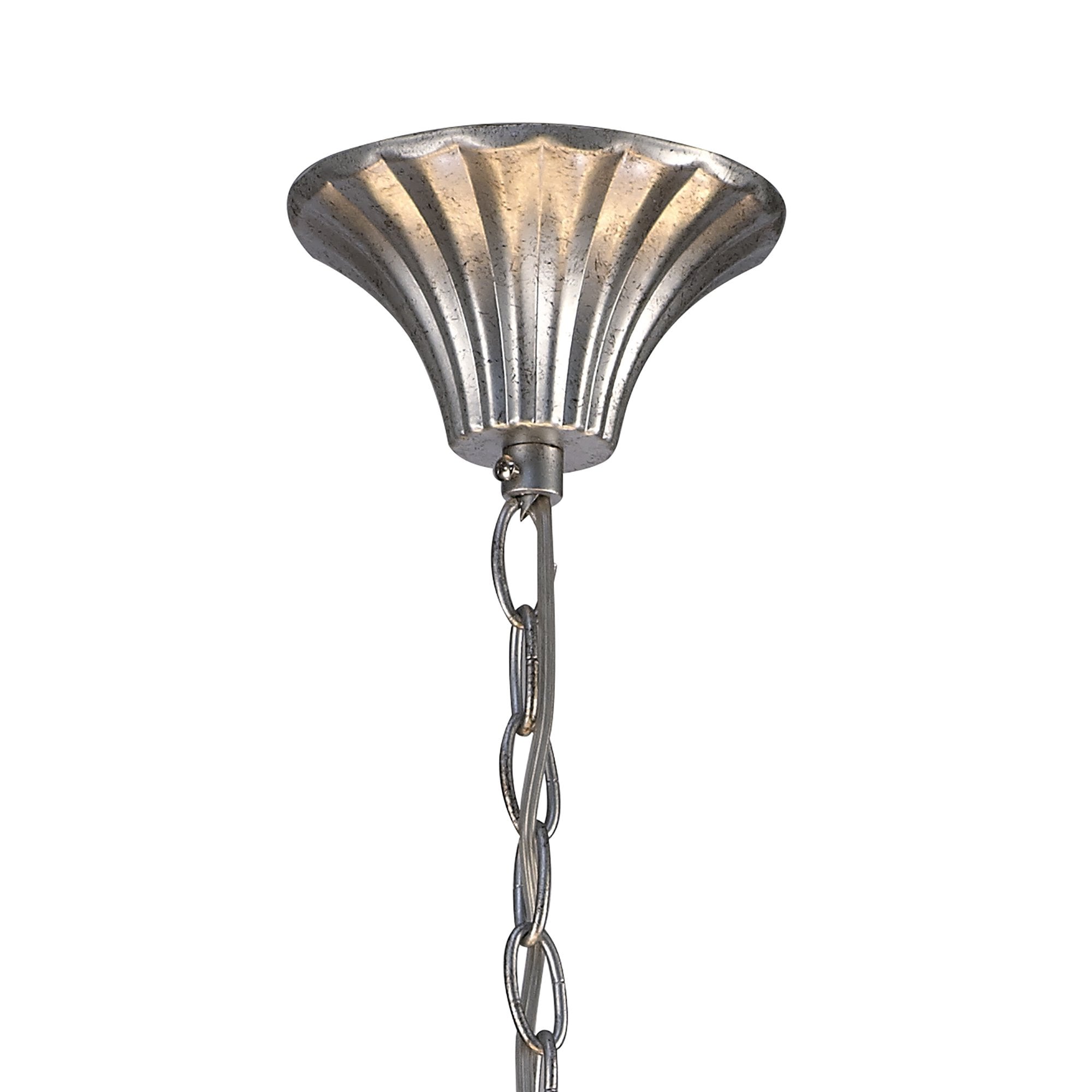 M6207 Paola Pendant 95cm Round 8 Light Silver Painting Black Shades