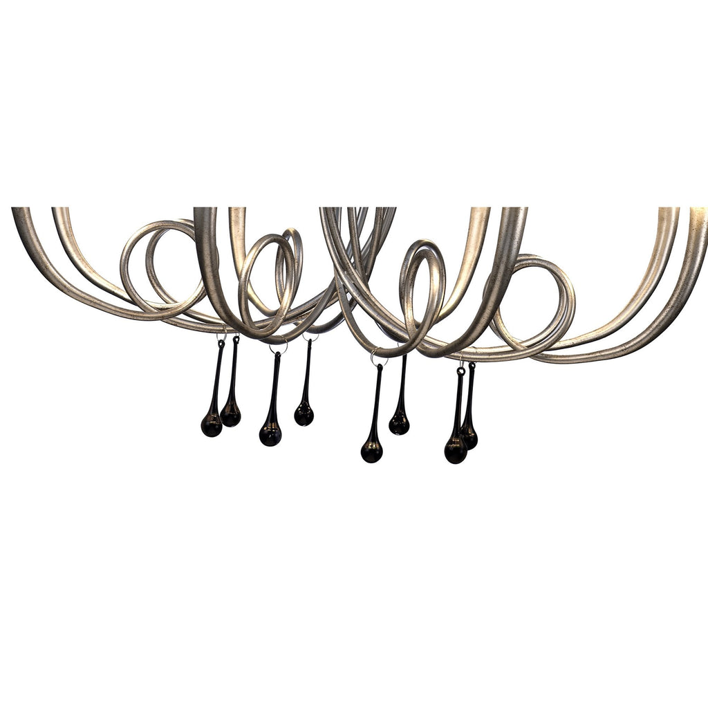 M6207 Paola Pendant 95cm Round 8 Light Silver Painting Black Shades