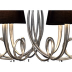 M6207 Paola Pendant 95cm Round 8 Light Silver Painting Black Shades