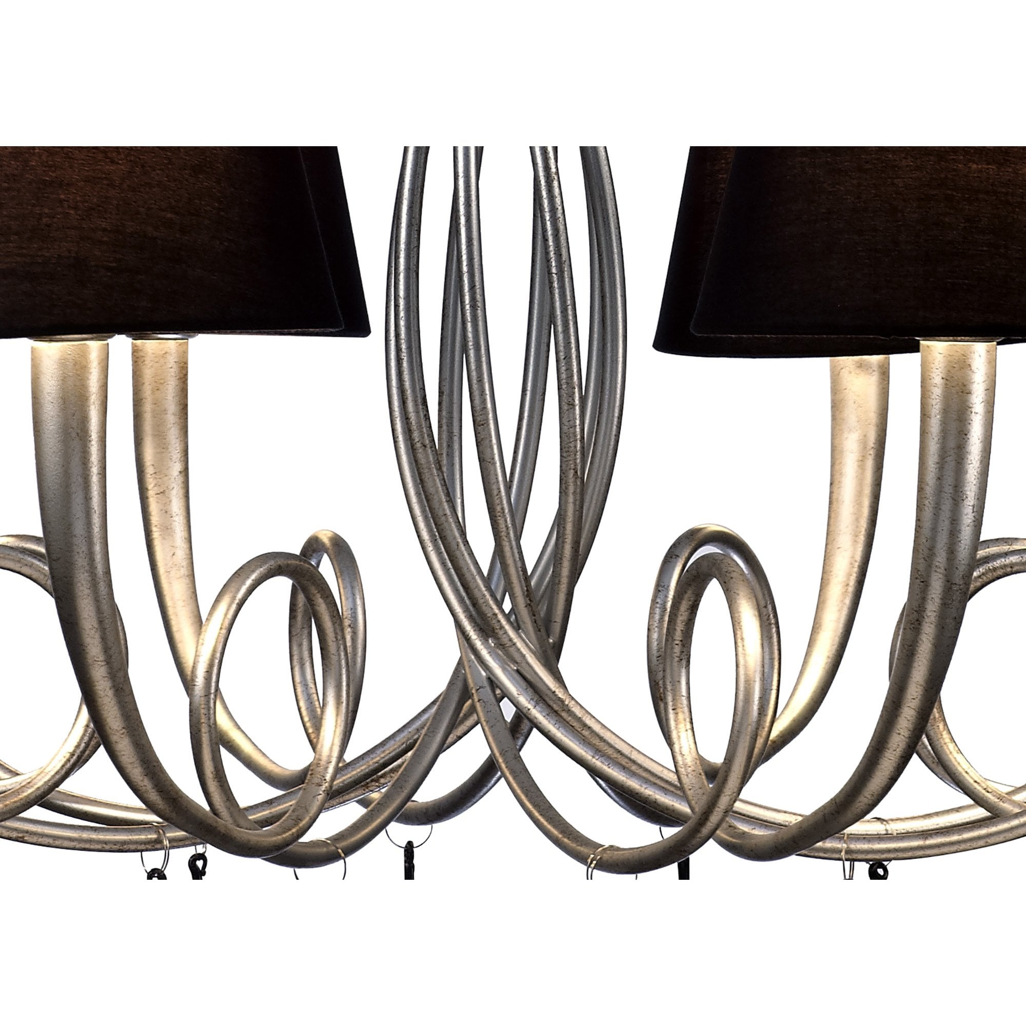 M6207 Paola Pendant 95cm Round 8 Light Silver Painting Black Shades