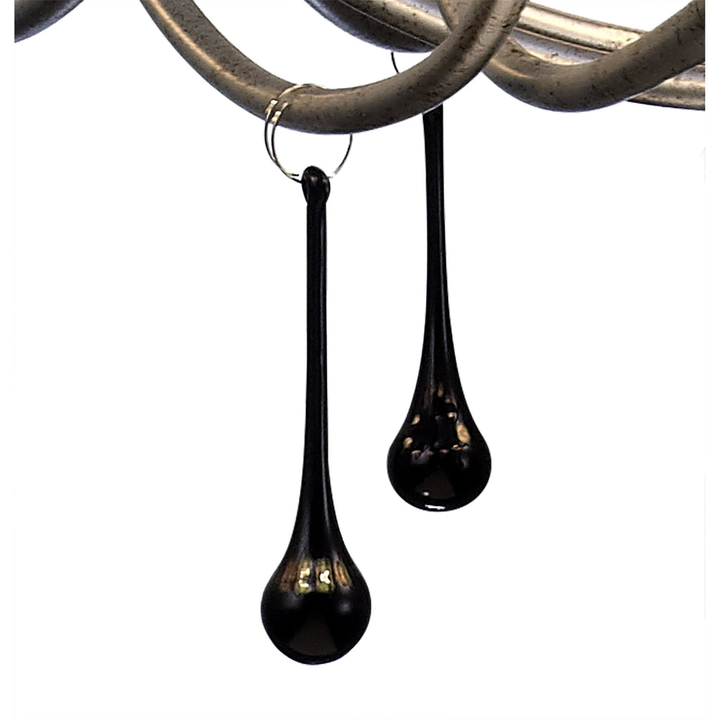 M6207 Paola Pendant 95cm Round 8 Light Silver Painting Black Shades