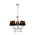 M6208 Paola Pendant 70cm Round 5 Light Silver Painting Black Shades