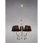 M6208 Paola Pendant 70cm Round 5 Light Silver Painting Black Shades
