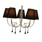 M6208 Paola Pendant 70cm Round 5 Light Silver Painting Black Shades