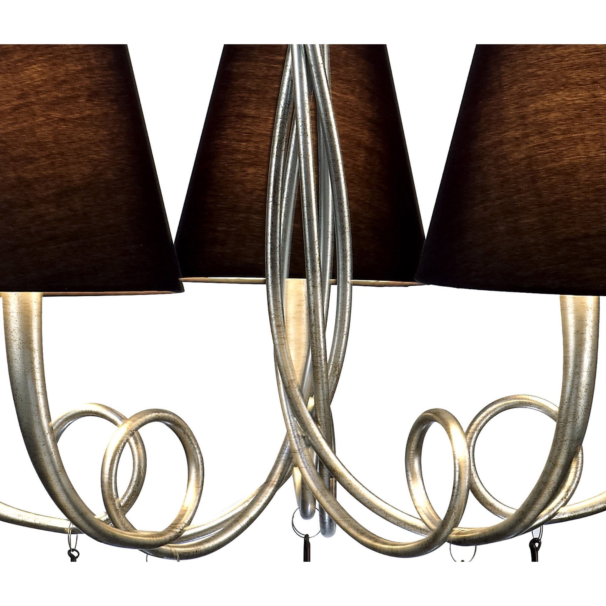 M6208 Paola Pendant 70cm Round 5 Light Silver Painting Black Shades