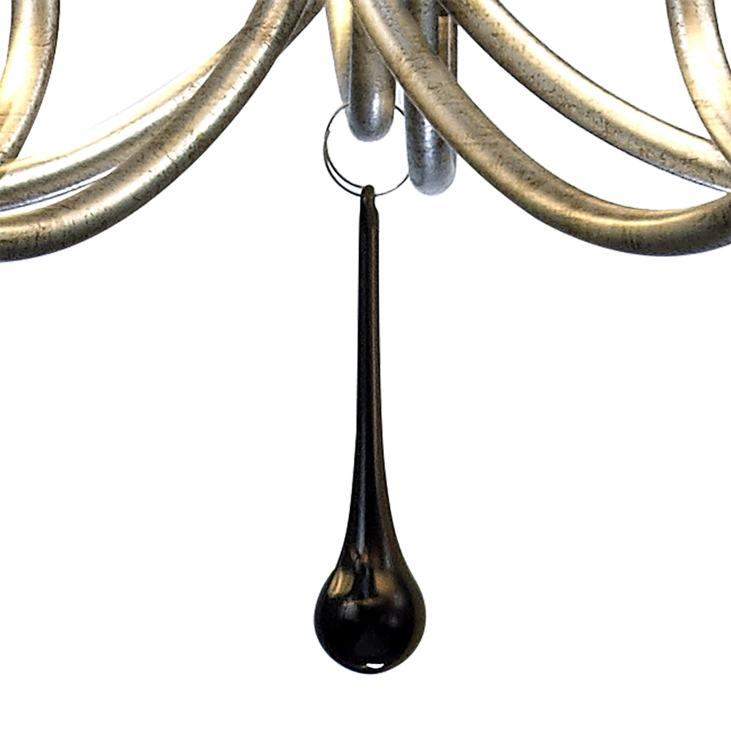 M6208 Paola Pendant 70cm Round 5 Light Silver Painting Black Shades