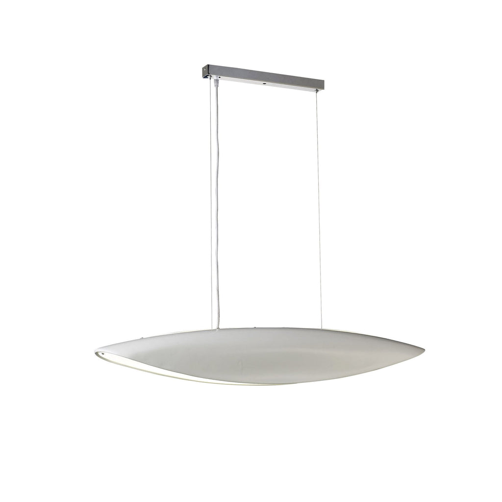 M1940 Pasion Rectangular Pendant 6 Light E27 Gloss White/White Acrylic/Polished Chrome