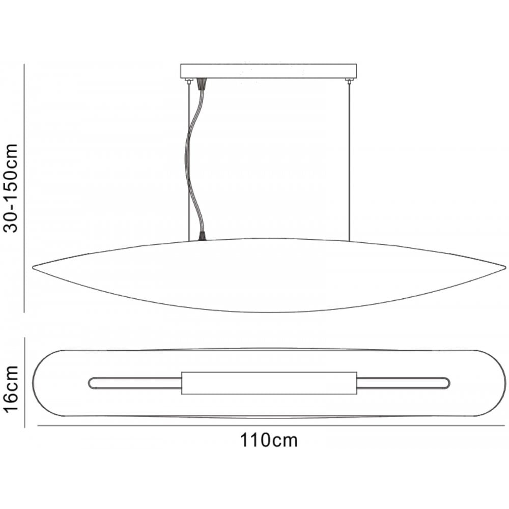 M1940 Pasion Rectangular Pendant 6 Light E27 Gloss White/White Acrylic/Polished Chrome