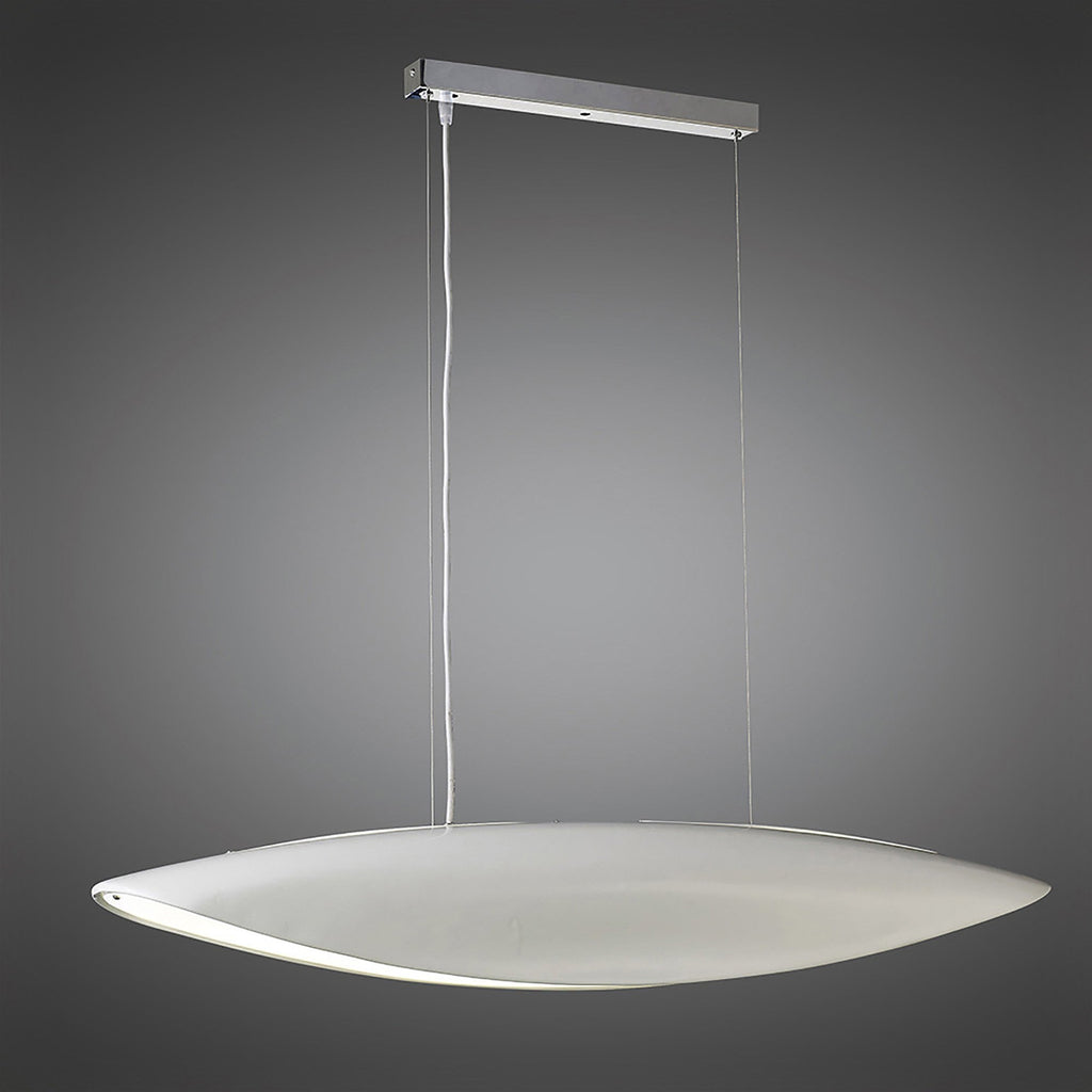 M1940 Pasion Rectangular Pendant 6 Light E27 Gloss White/White Acrylic/Polished Chrome