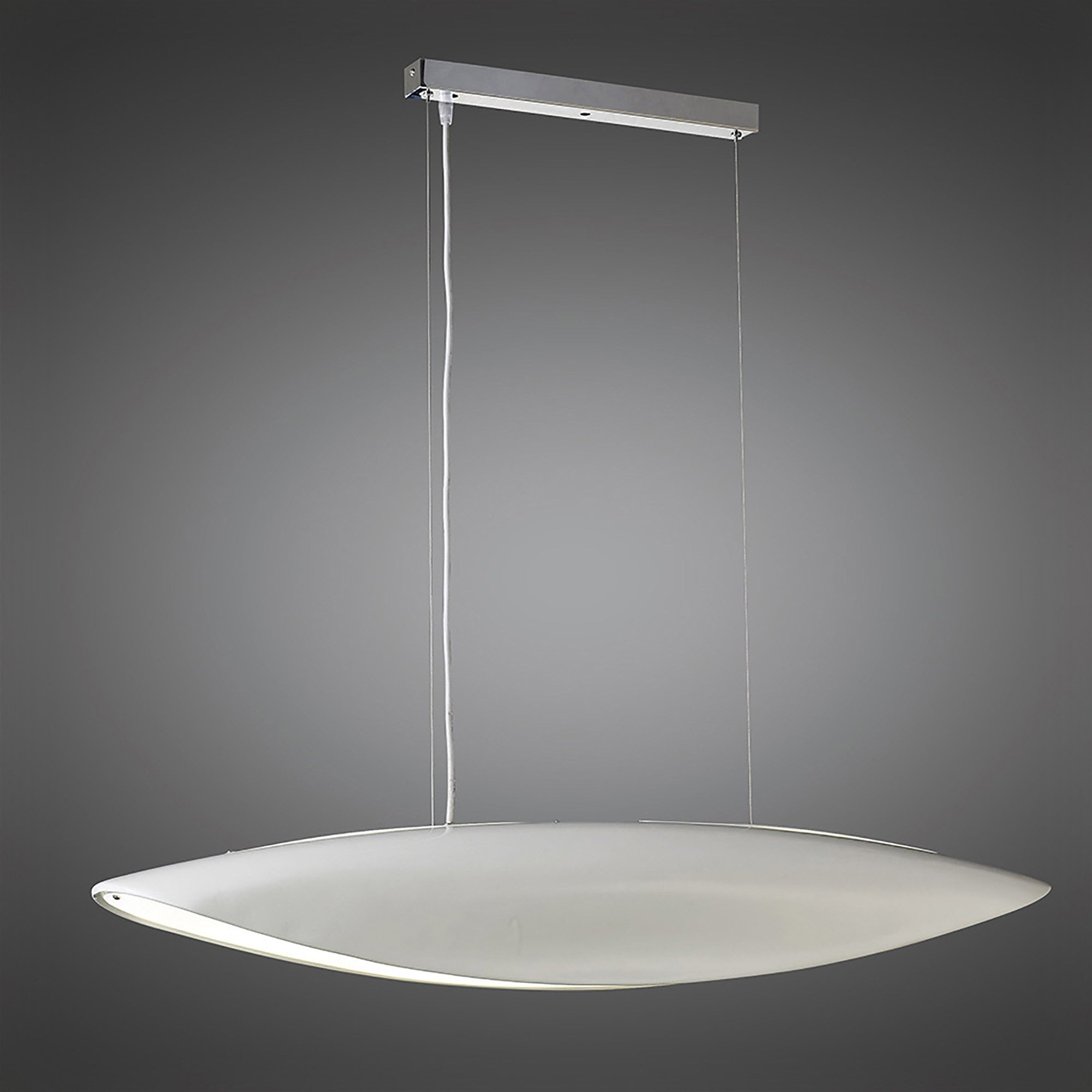 M1940 Pasion Rectangular Pendant 6 Light E27 Gloss White/White Acrylic/Polished Chrome