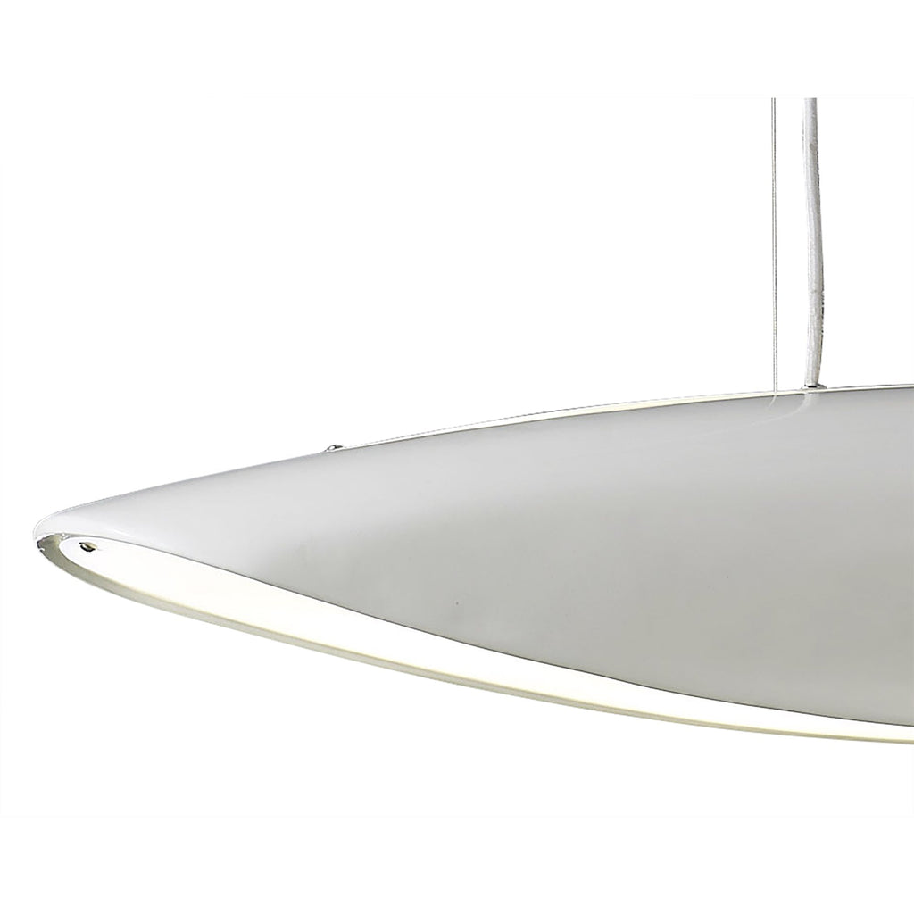 M1940 Pasion Rectangular Pendant 6 Light E27 Gloss White/White Acrylic/Polished Chrome