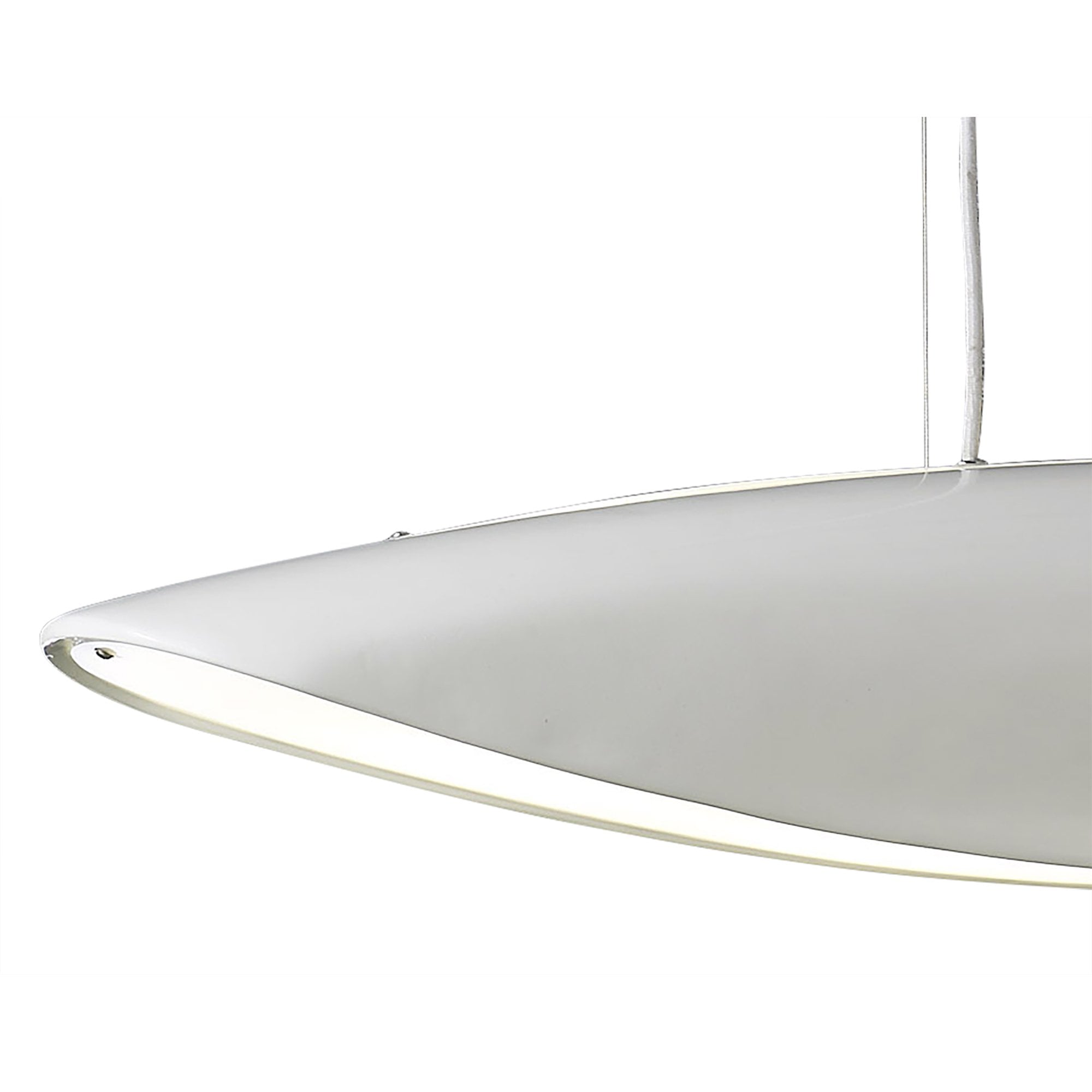 M1940 Pasion Rectangular Pendant 6 Light E27 Gloss White/White Acrylic/Polished Chrome
