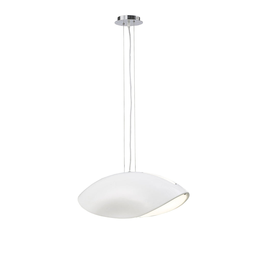 M1941 Pasion Rectangular Pendant 4 Light E27 Gloss White/White Acrylic/Polished Chrome