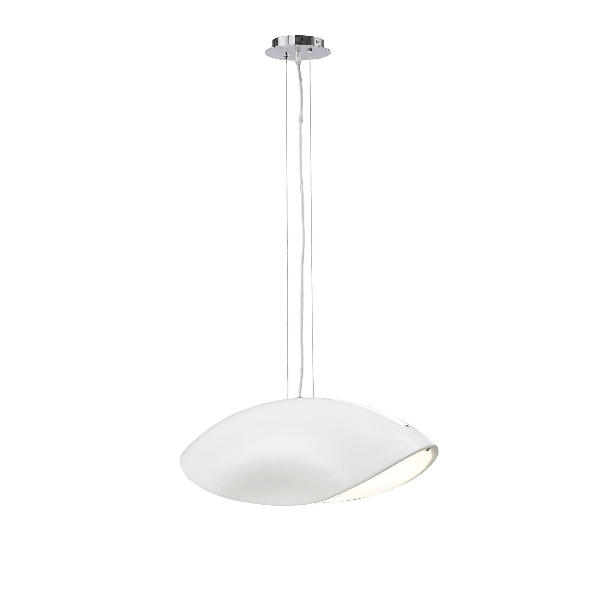 M1941 Pasion Rectangular Pendant 4 Light E27 Gloss White/White Acrylic/Polished Chrome