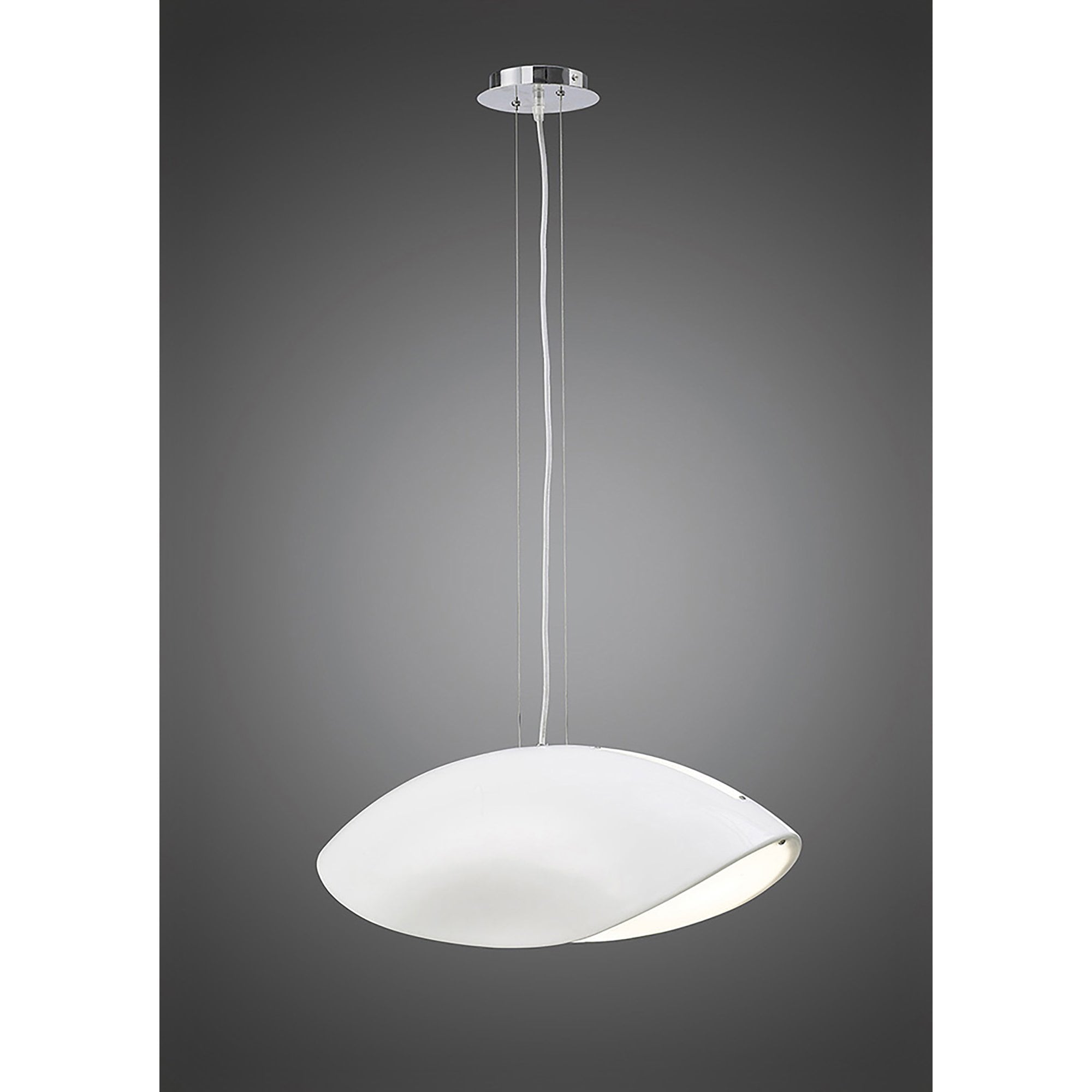 M1941 Pasion Rectangular Pendant 4 Light E27 Gloss White/White Acrylic/Polished Chrome