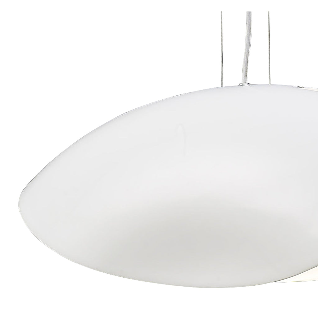 M1941 Pasion Rectangular Pendant 4 Light E27 Gloss White/White Acrylic/Polished Chrome
